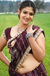 navel in Saree