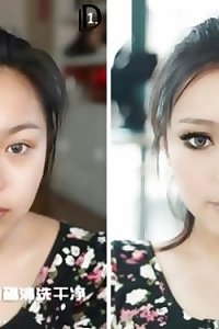 korean girls before & after makeup